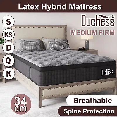 QUEEN DOUBLE KING SINGLE Mattress Bed Euro Top Pocket Spring Medium Firm Foam • $169