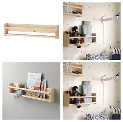 IKEA FLISAT Wall Storage Solid Pine 70x9x16 Cm 002.907.78 • £26.61