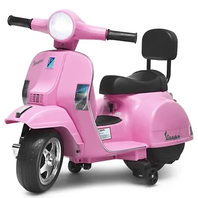 Kids Ride On Motorbike 6V Vespa Licensed Electric Ride On Motorcycle LED Lights • £69.95