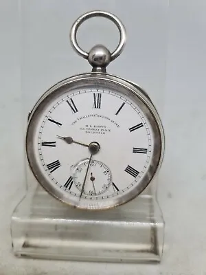 £75 • Buy Antique Solid Silver Gents H.L. Brown Sheffield Pocket Watch 1898 Working Re1912
