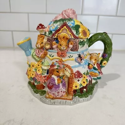 Teapot Decorative Easter Bunny Rabbit Springtime Party Garden Mercuries 1999 • $19.99
