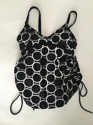 Target Maternity Women's Swim Tankini Top Size XS Black White Gray Circles • $7.52