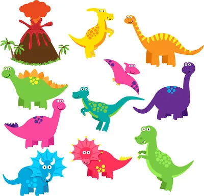 £1.66 • Buy Fun Dino Dinosaur Stickers Child Kids Vinyl Decal Bath Wall Laptop Window Fridge