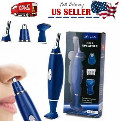 3 In 1 Nose Ear Hair Trimmer Face Eyebrow Shaver Clipper Groomer Cleaner New USA • $7.95