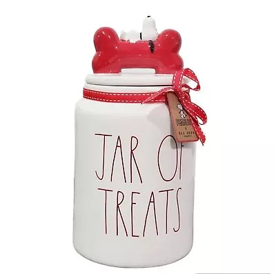 Rae Dunn X Peanuts Snoopy Jar Of Treats Ceramic Cookie Pot • $44.99