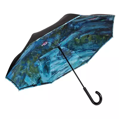 UPF50+ Clifton Outside-In Inverted Reverse Monet Water Lilies Umbrella • $64.95