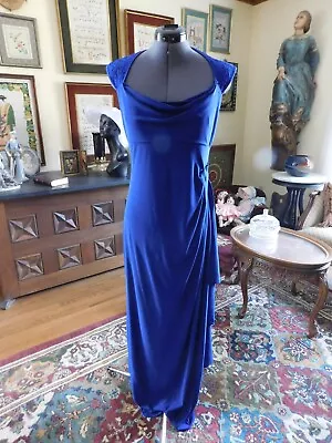 R&m Richards Mother Of Bride/formal Royal Blue Jersey Full Length Gown S 8 • $45