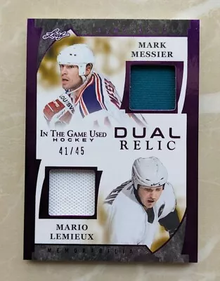 2023 Leaf In The Game Used Mark Messier & Mario Lemieux Dual Relic /45 • $7.05