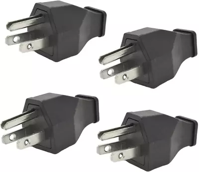 Straight Blade Plug Male Extension Cord 15 Amp 120-125 Volt Black 4 Pack NEW • $11.16