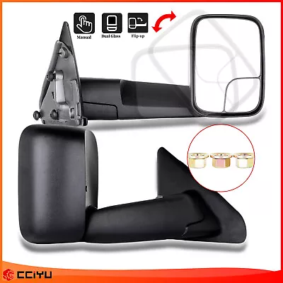 ✅Towing Mirrors Manual For 02-08 Ram 1500 03-09 2500 3500 Side View Mirrors Pair • $69.63