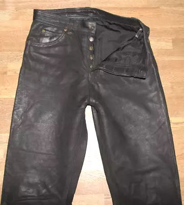 Cool Leather Jeans/Nubuk- Leather Pants IN Black Approx. W29   / L31 • $32.32