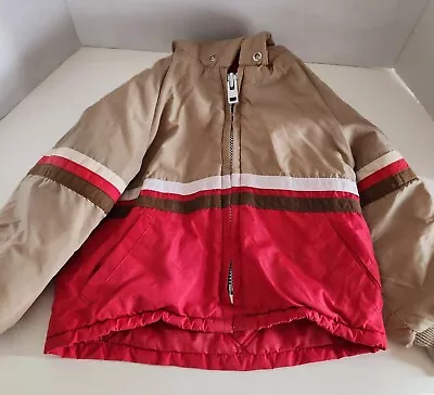 Pacific Trail Vintage Kids Jacket Size Approx 5T Brown Red Zipper Hood Sherpa • $19.95