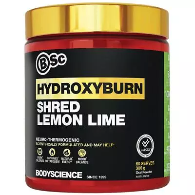 BSc HydroxyBurn Shred Neuro Thermogenic Lemon Lime Powder 300g • $53.85