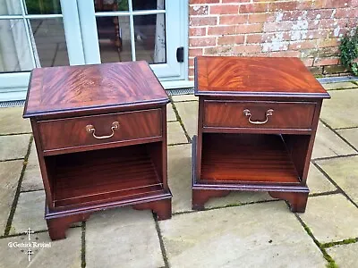  William L Maclean  Mid Century Bedside Tables Georgian Reproduction Mahogany • £80