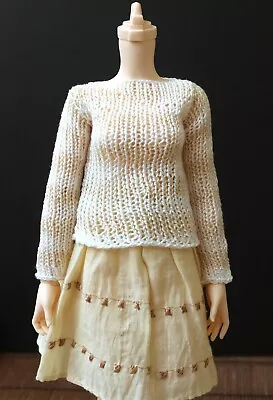 Gold And White Striped Sweater Top Shirt Fairyland A-line MNF Slim 1/4 MSD BJDs • $25