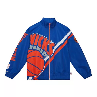 Mitchell & Ness NBA New York Knicks Exploded Logo Warm Up Jacket  Men Blue/orang • $112