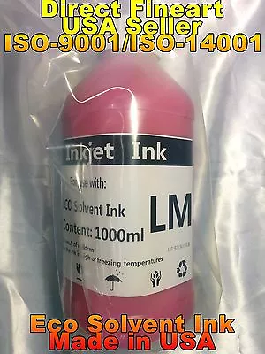 1 Liter Light Magenta Lm Eco Solvent Ink For Mutoh Roland Mimaki Epson Refill • $32.95