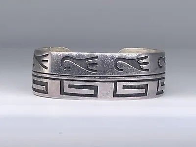 Vintage Hopi Native American Sterling Silver Hand Made Cuff Bracelet 6.5” • $345