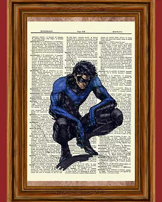 $5.99 • Buy NIghtwing Dictionary Art Poster Picture Comic Book Marvel DC Superhero Gift