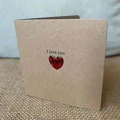 Handmade Valentines Anniversary Card (i Love You) • £2.50