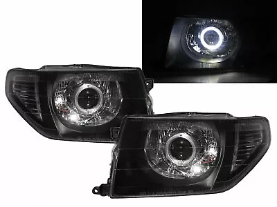 Montero IO 98-15 Guide LED Angel-Eye Projector Headlight BK For Mitsubishi LHD • $689.48