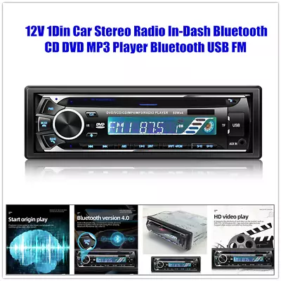 1Din Car Stereo Radio In-Dash Bluetooth CD DVD VCD MP3 Player Bluetooth USB FM×1 • $77.49
