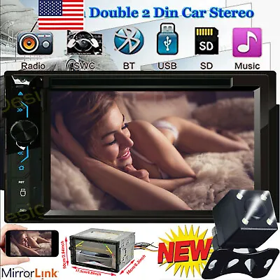 Car Stereo CD DVD Player Double 2DIN FM Mirror Link For GPS Navigation W/ Camera • $113.28