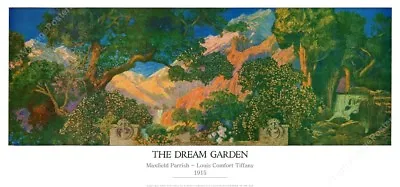 1915 Maxfield Parrish The Dream Garden Tiffany Glass Mural NEW POSTER 12x24 • $25.50