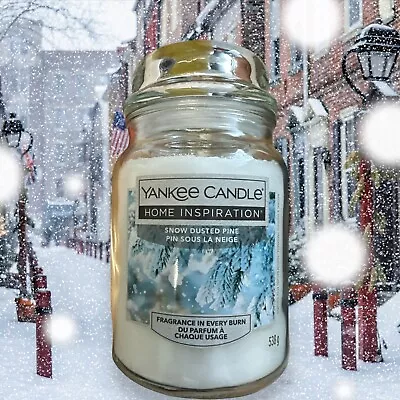 Yankee Candle Scented Large Jar Snow Dusted Pine  Time 110-150 Hours 538g • £15.99