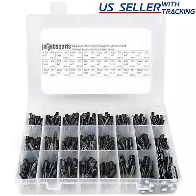 500pc Radial Electrolytic Capacitor Assortment Kit 24 Value 0.1uF-1000uF 10V-50V • $12.99