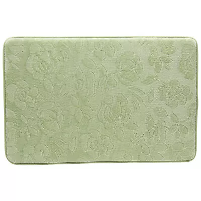 Smart Home Rose Embossed Mint Green Non Slip Memory Foam Comfort Bath Mat • $17.99