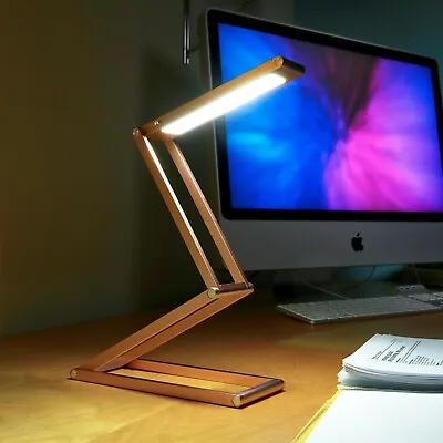Auraglow Wireless Dimmable Desk Lamp USB Rechargeable Folding LED Reading Light • £24.99