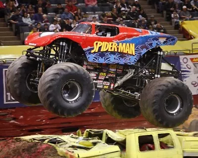 Spiderman Monster Truck Running On Track 8x10 Glossy Photo #b7 • $2.69