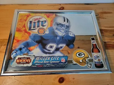 Rare 2001 Miller Lite Super Bowl Xxxvi   Green Bay Packers   Mirror 26  X 20 ... • $125