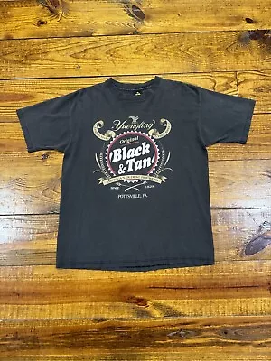 Vintage 90s Yuengling Black And Tan Beer Promo Tee Faded Black Single Stitch L • $30