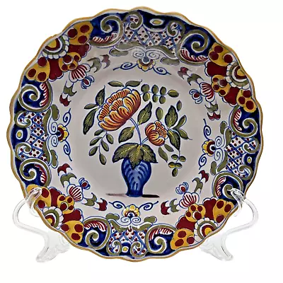 Floral Workum Wall Plate Netherlands Decor With Plate Hanger • $18