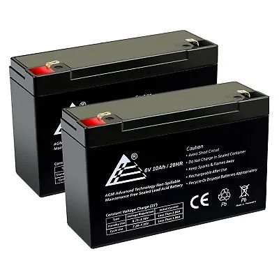 2 Pack - 6v 10ah 6 Volt 10 AMP SLA AGM Battery Replaces Yuasa NP10-6 • $38.64