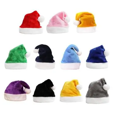 £4.44 • Buy Colorful Plush Santa Hat Women Beanie Winter Hat Soft Slouchy Warm Christmas Hat