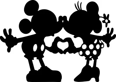 Minnie & Mickey Mouse Vinyl Stickers - Wall Laptop Glass Decal Room Romantic • £2.95