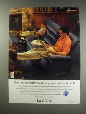 1991 La-Z-Boy Sofa Ad - Clever How We've Hidde Two La-Z-Boy Recliners • $19.99