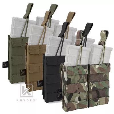 KRYDEX Double 5.56 .223 Open Top Mag Pouch Tactical Magazine Hold Carrier MOLLE • $14.95