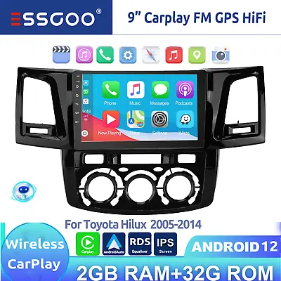 $219.45 • Buy 9  Android12 Apple CarPlay Car Stereo Radio GPS Head Unit For Toyota Hilux 05-14