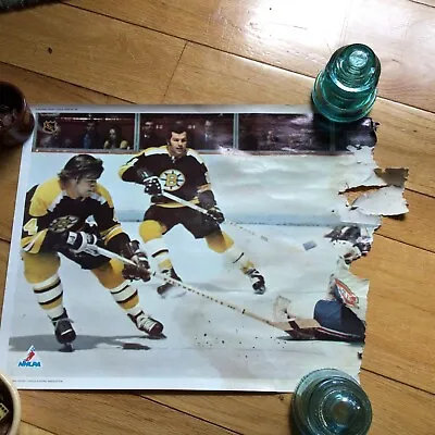 Vintage 1975 BOBBY ORR Boston Bruins NHL Hockey 16x17 Usable Poster Used • $65