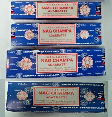 Satya Nag Champa Incense Sticks Blue Box Pick 15 40 100 250 Gms - Fresh Stock !! • $16.99