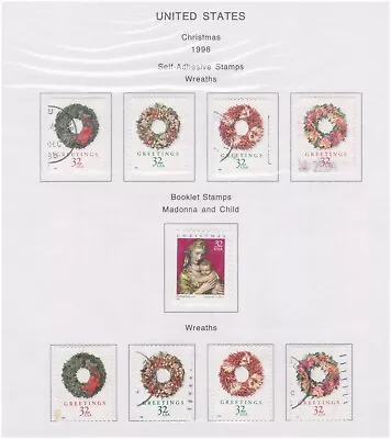 $10 • Buy (F162-75) 1998 USA 9stamps Christmas (BY)