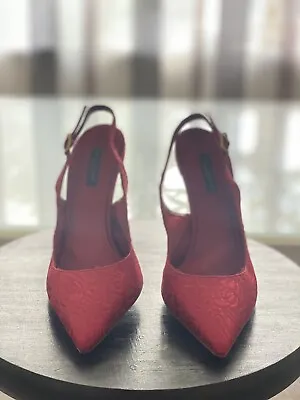 £150 • Buy Dolce Gabbana Red Velvet Shoes