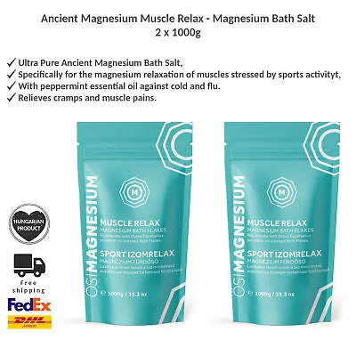 Ancient Magnesium Muscle Relax Ultra Pure Bath Salt For Muscle Pains 1000g X 2 • £82.71