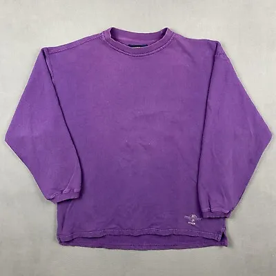 Vintage Eddie Bauer EBTEK Sweatshirt Mens Medium Purple Sun Faded Oversized 90s • $25