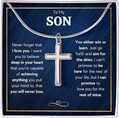 To My Son From Mom Son Gifts From Mom And Dad Mother And Son Necklace For Son • $29.72