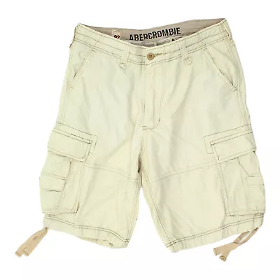 Abercrombie & Fitch Mens Beige Cotton Cargo Shorts | Vintage High End Designer • £30